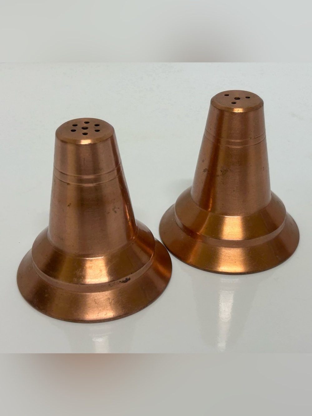 Vintage Copper Salt and Pepper Shakers